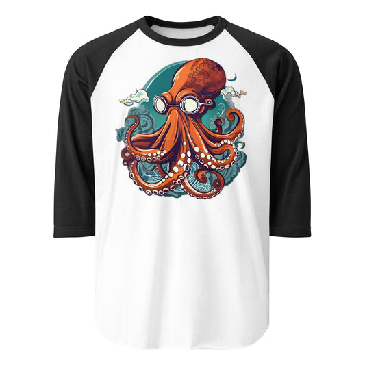 Octo Design by Mimetic Clothing 3/4 Sleeve Raglan Shirt.