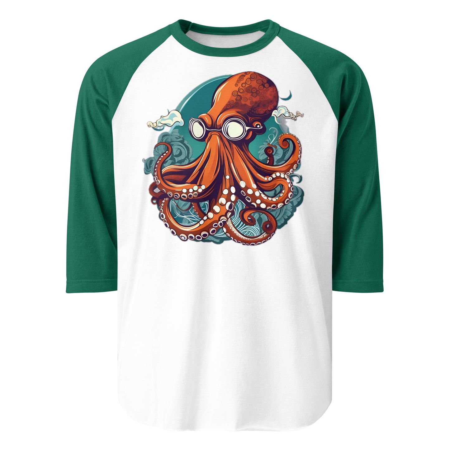 Octo Design by Mimetic Clothing 3/4 Sleeve Raglan Shirt.