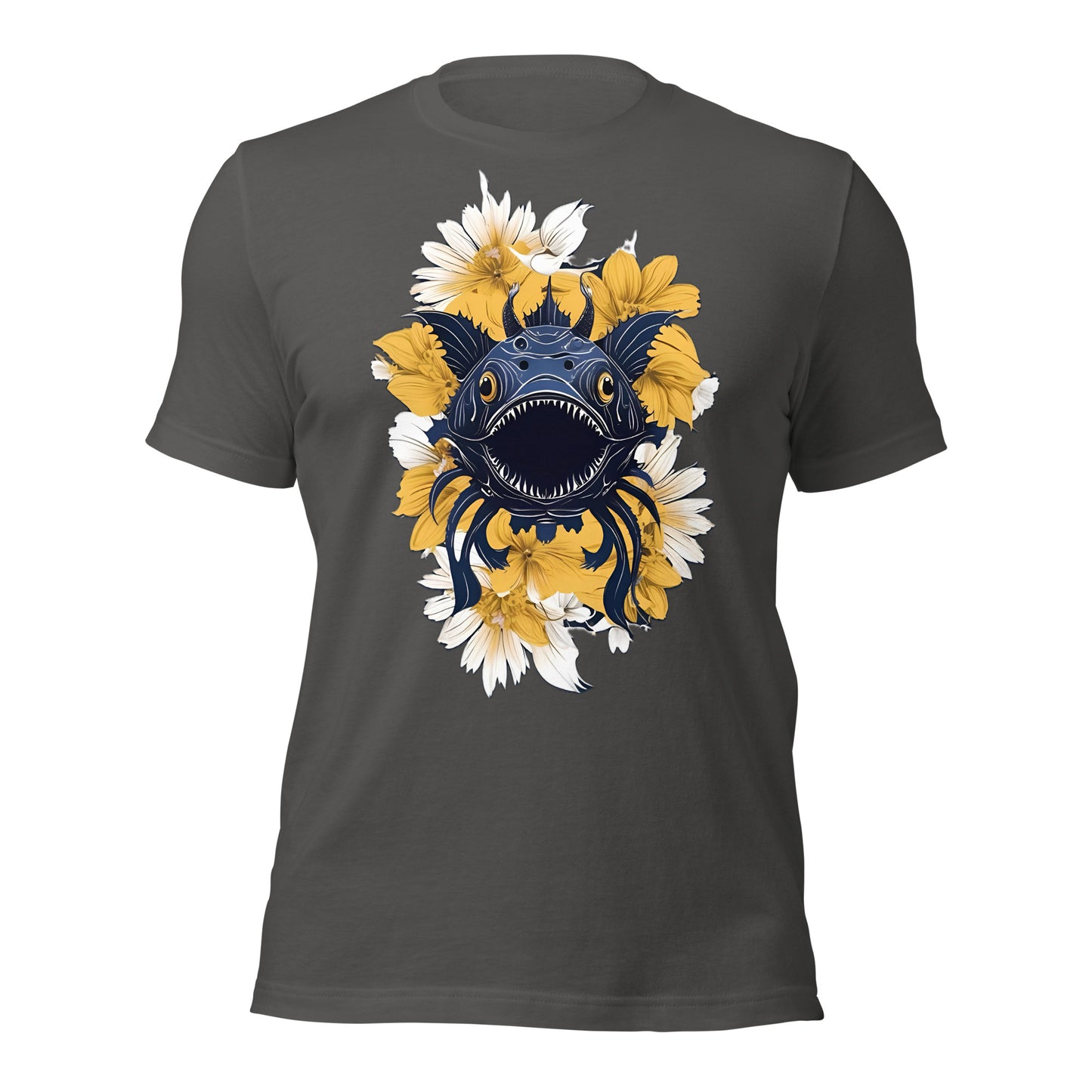 Deep Sea Creature with Yellow Flowers by Mimetic Unisex t-shirt