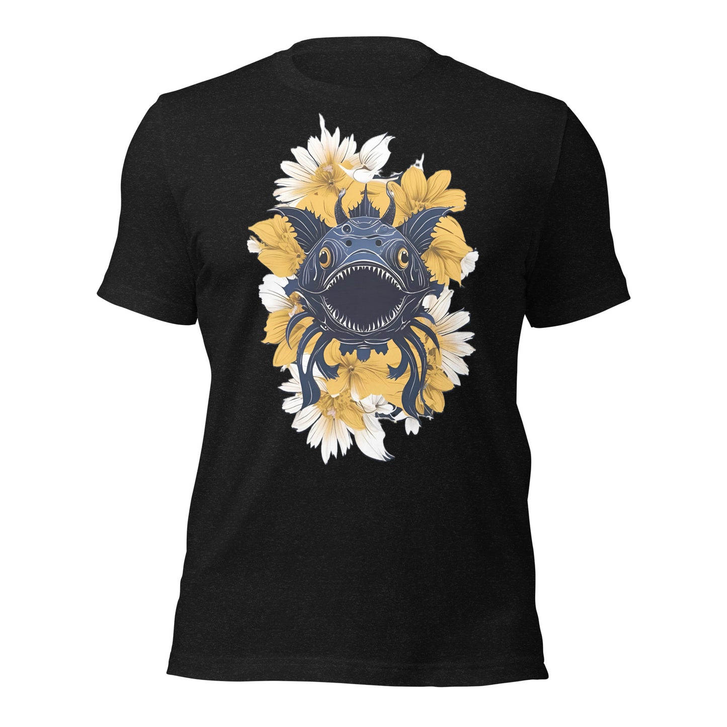 Deep Sea Creature with Yellow Flowers by Mimetic Unisex t-shirt