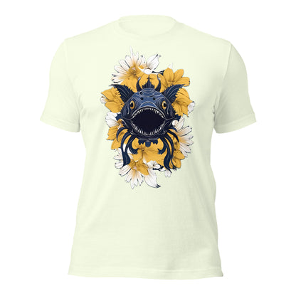 Deep Sea Creature with Yellow Flowers by Mimetic Unisex t-shirt