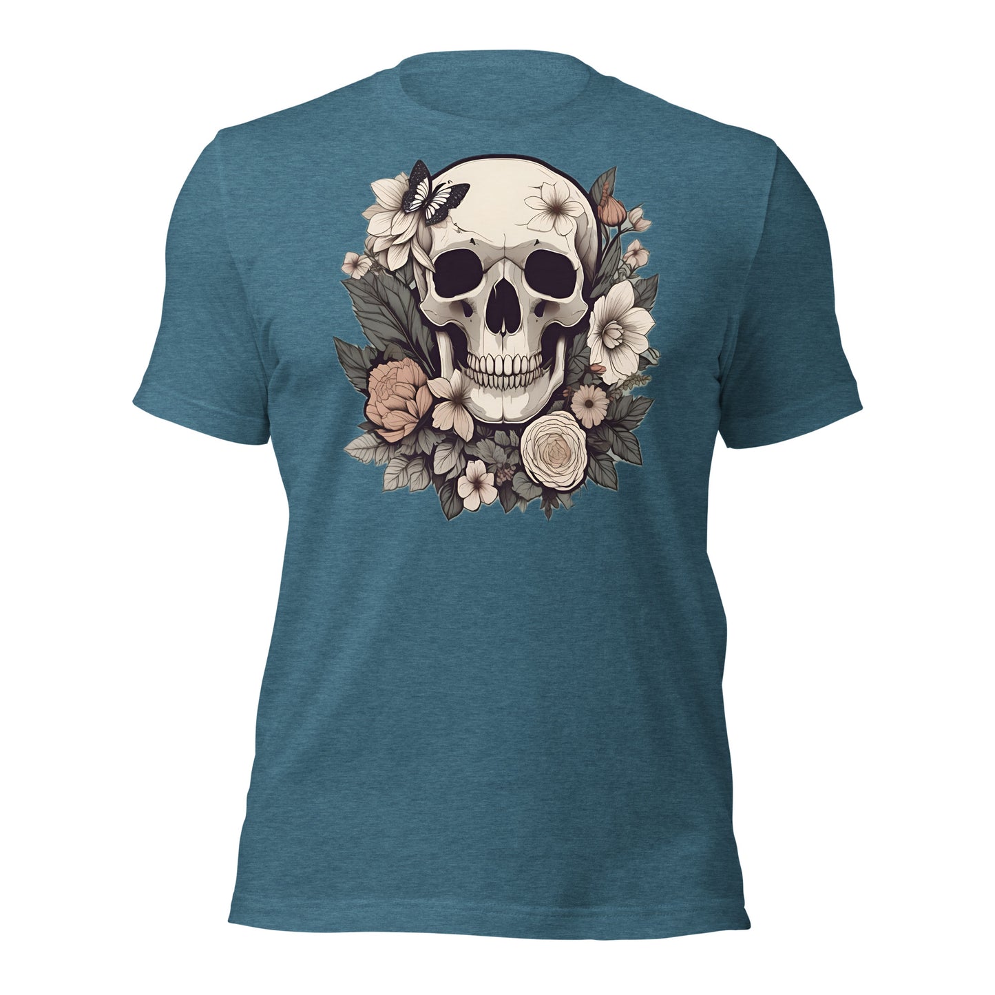 Skull & Flowers design by Mimetic. Premium Unisex t-shirt