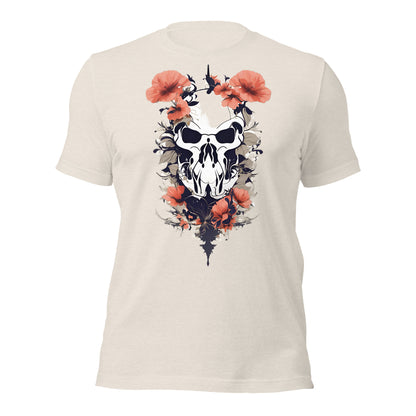 Skull & Poppies Design by Mimetic. Premium Unisex t-shirt