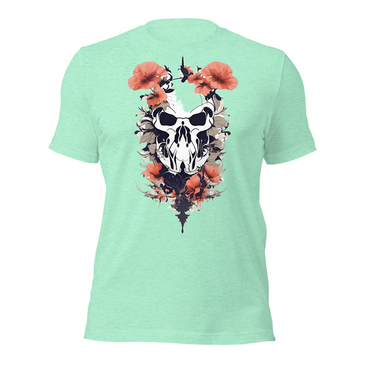 Skull & Poppies Design by Mimetic. Premium Unisex t-shirt