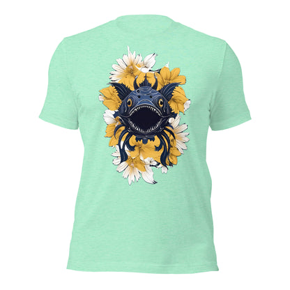 Deep Sea Creature with Yellow Flowers by Mimetic Unisex t-shirt