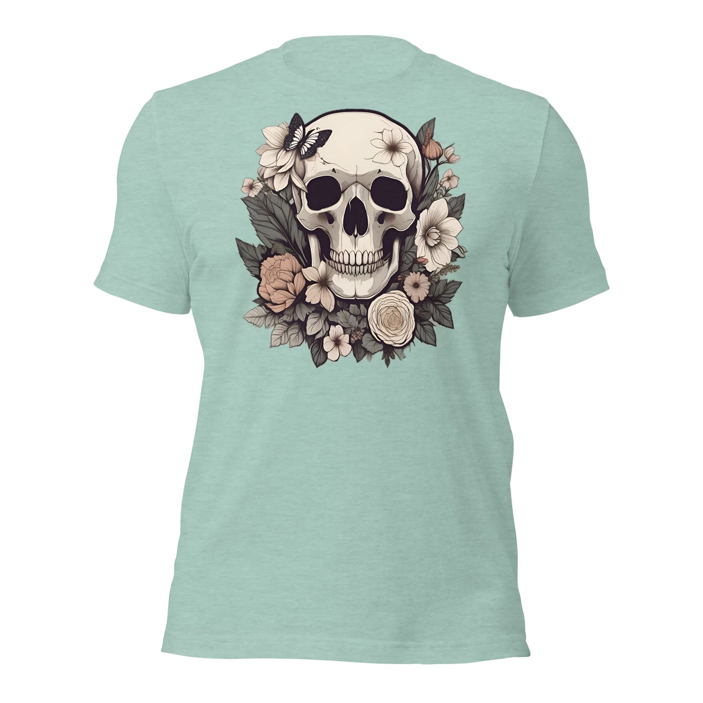 Skull & Flowers design by Mimetic. Premium Unisex t-shirt