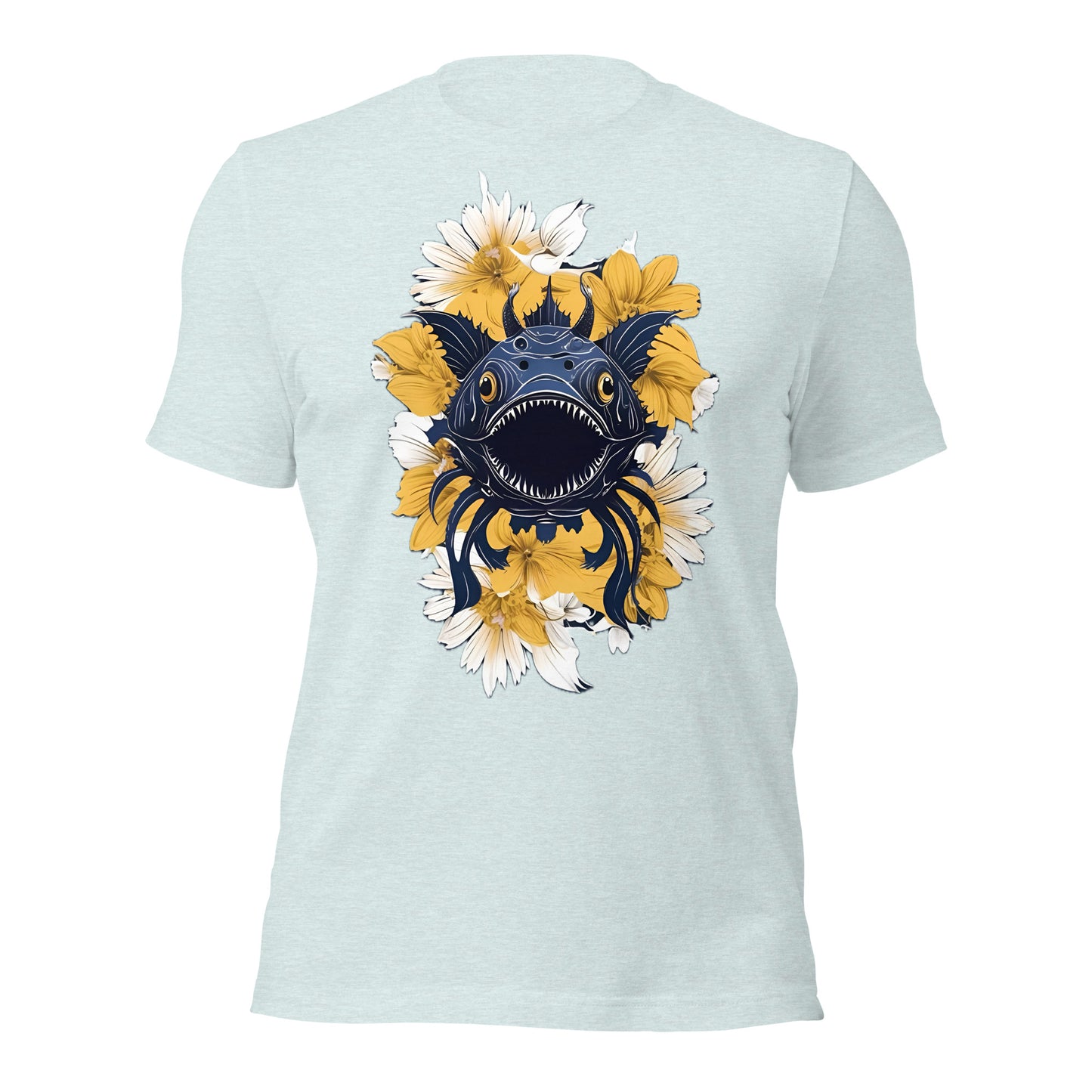 Deep Sea Creature with Yellow Flowers by Mimetic Unisex t-shirt