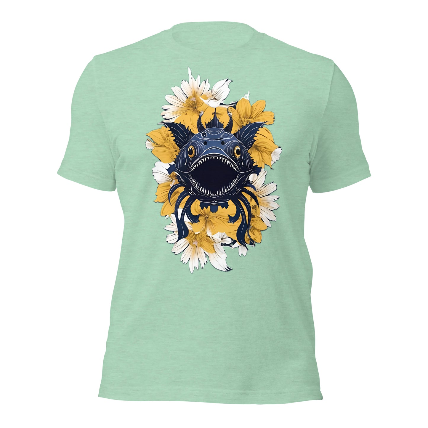 Deep Sea Creature with Yellow Flowers by Mimetic Unisex t-shirt