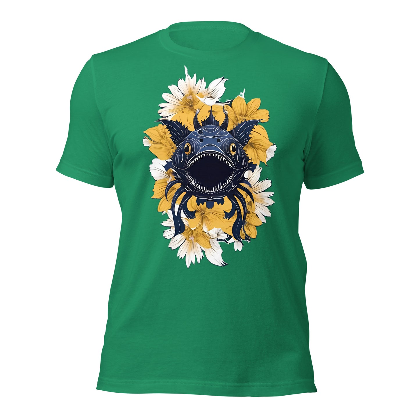 Deep Sea Creature with Yellow Flowers by Mimetic Unisex t-shirt