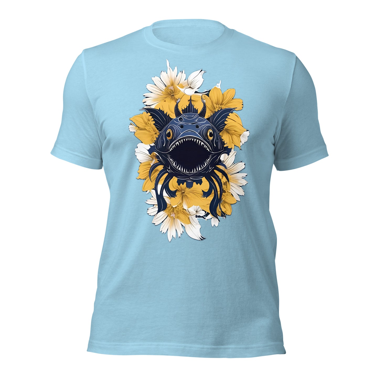 Deep Sea Creature with Yellow Flowers by Mimetic Unisex t-shirt