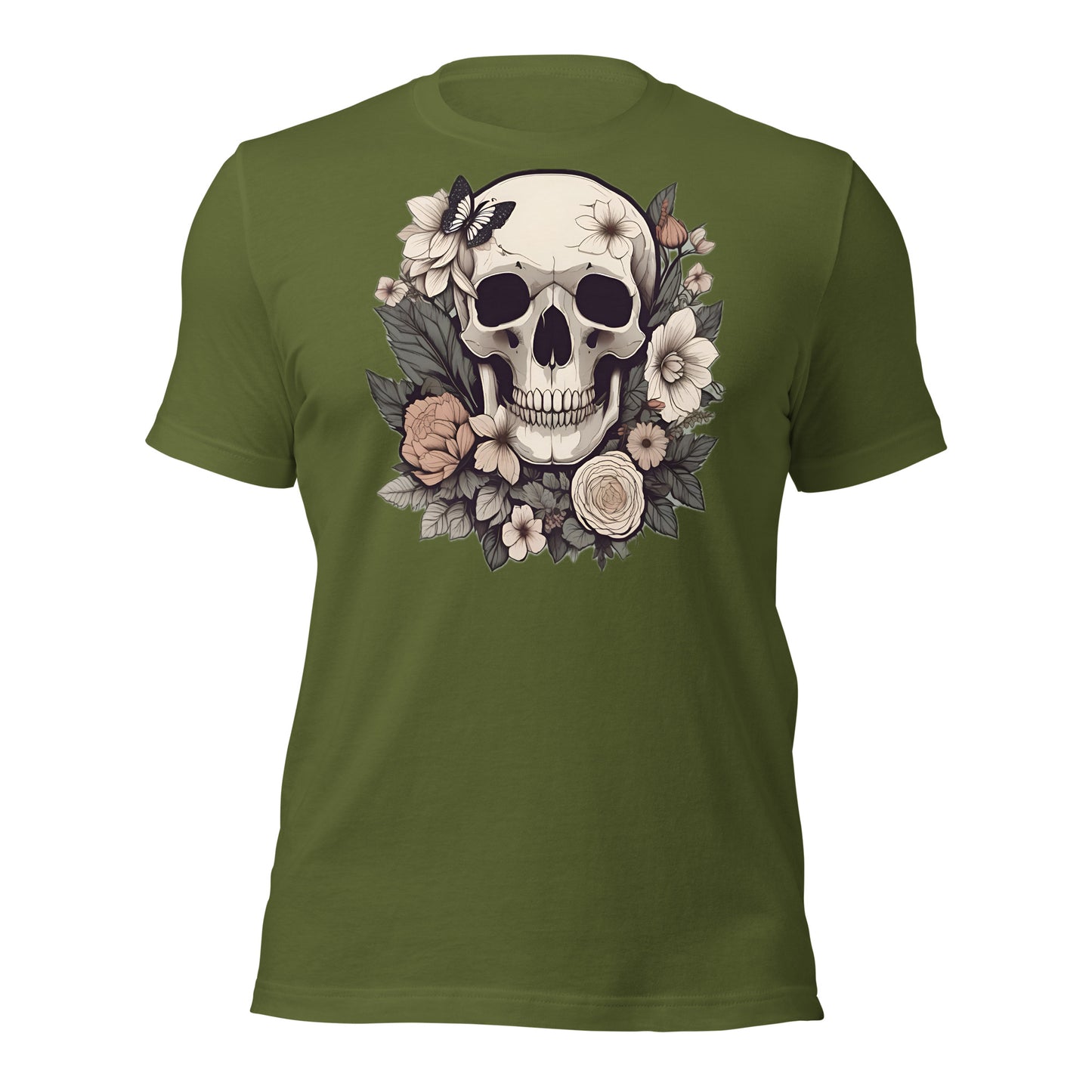 Skull & Flowers design by Mimetic. Premium Unisex t-shirt