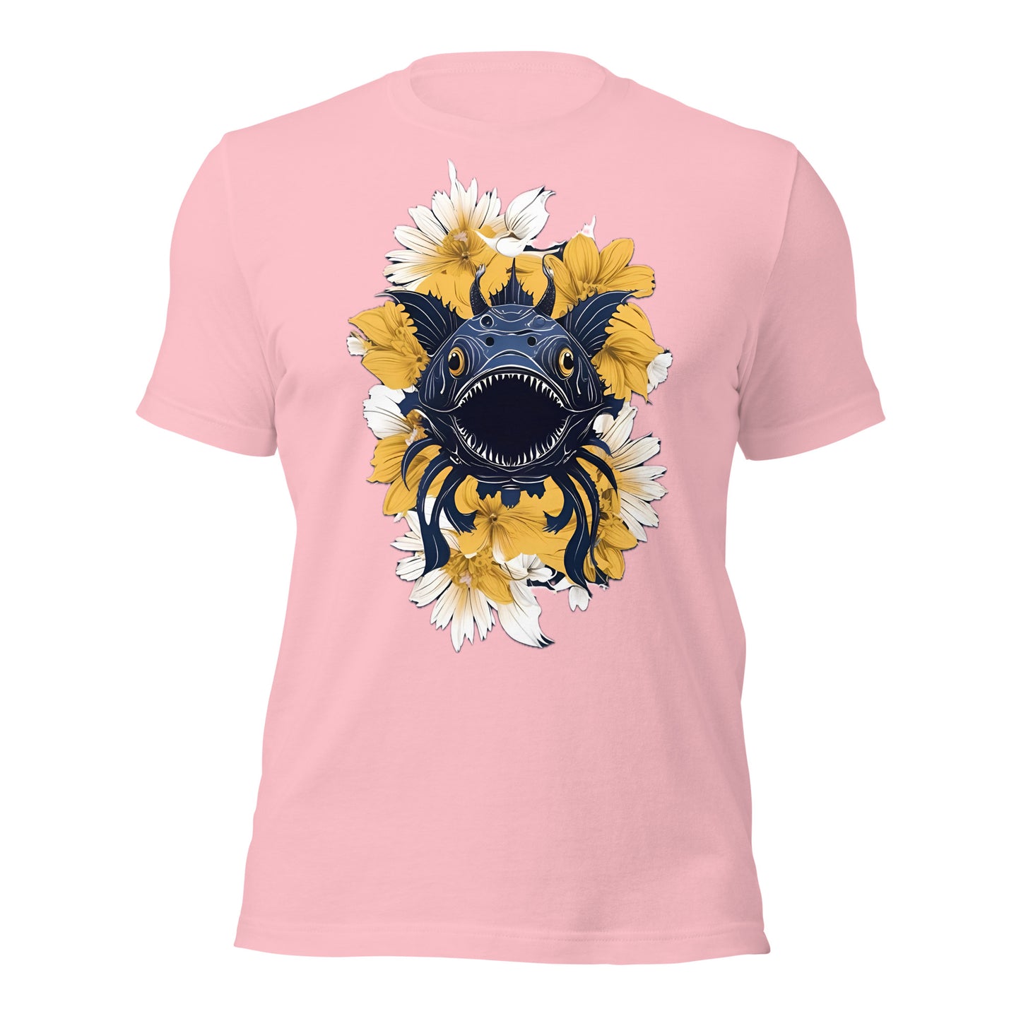 Deep Sea Creature with Yellow Flowers by Mimetic Unisex t-shirt