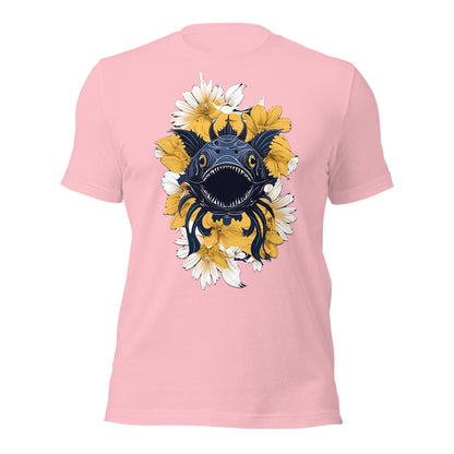 Deep Sea Creature with Yellow Flowers by Mimetic Unisex t-shirt
