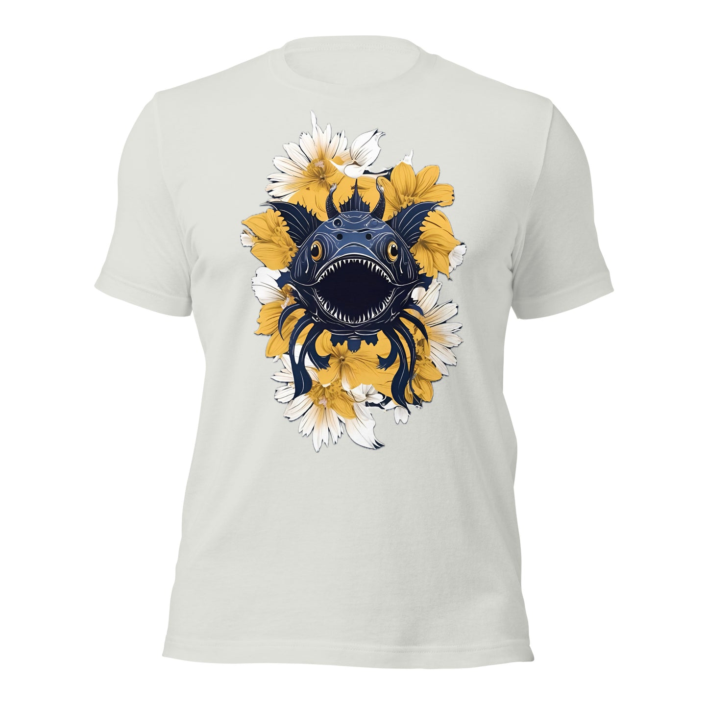 Deep Sea Creature with Yellow Flowers by Mimetic Unisex t-shirt