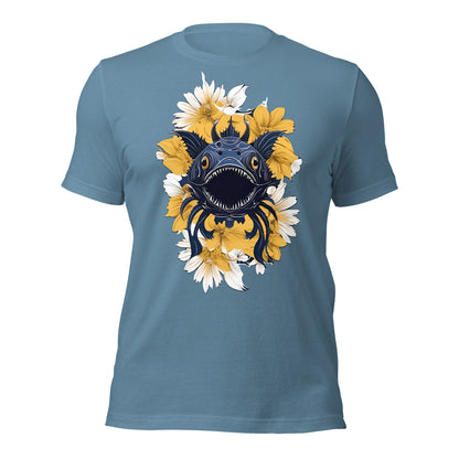 Deep Sea Creature with Yellow Flowers by Mimetic Unisex t-shirt