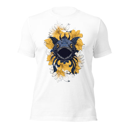 Deep Sea Creature with Yellow Flowers by Mimetic Unisex t-shirt