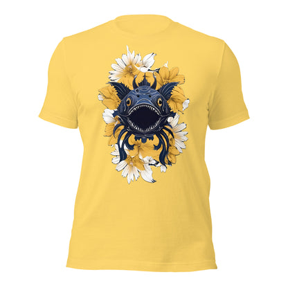 Deep Sea Creature with Yellow Flowers by Mimetic Unisex t-shirt